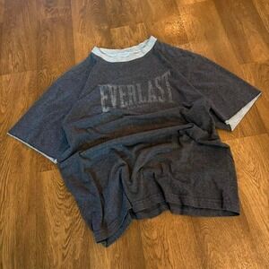 Vintage Y2K Workout Gym Style Authentic Everlast Boxing Layered Spellout T Shirt
